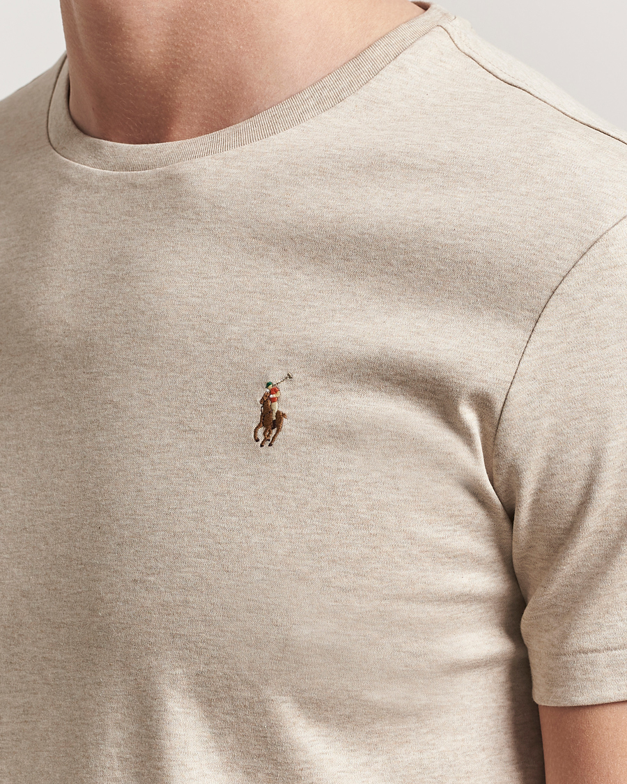 Herr | T-Shirts | Polo Ralph Lauren | Luxury Pima Cotton Crew Neck T-Shirt Dune Heather