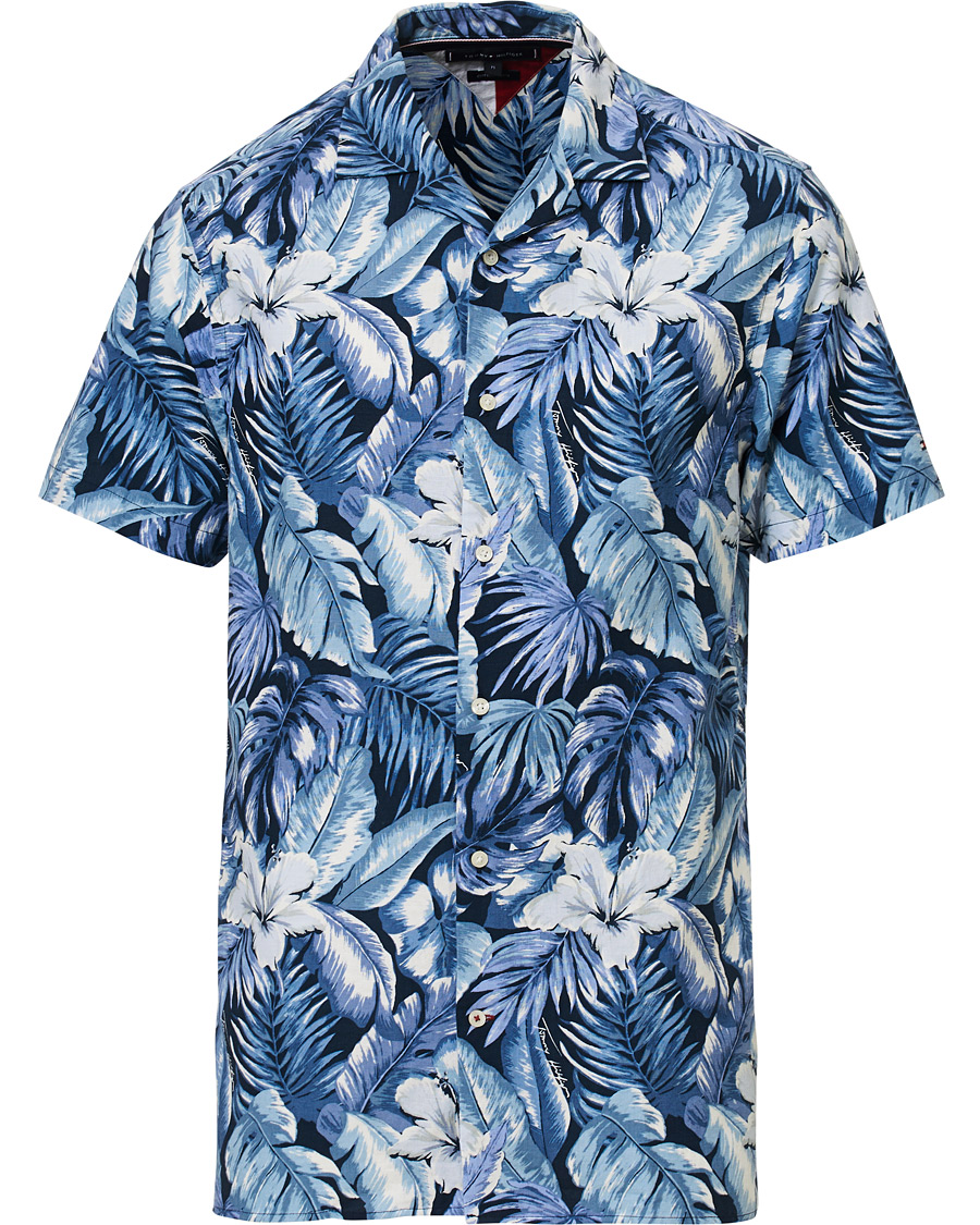 Herr | Skjortor | Tommy Hilfiger | Hawaiian Printed Short Sleeve Shirt Washed Ink