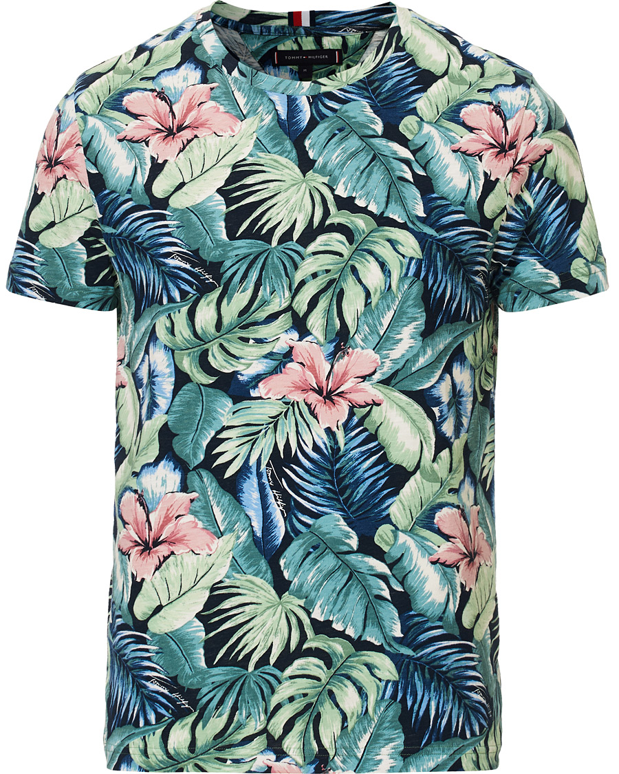 Herr | T-Shirts | Tommy Hilfiger | All Over Flower Printed Crew Neck Tee Green Bay