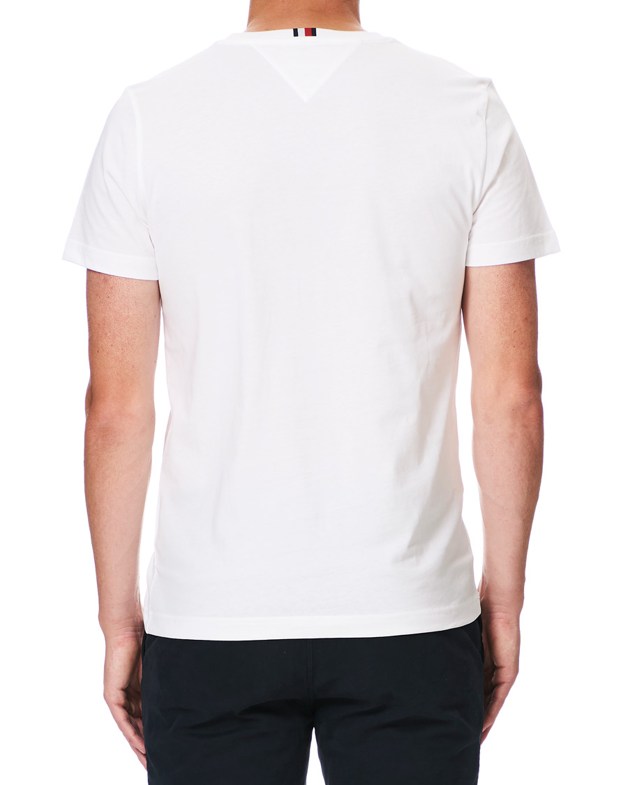 Herr | T-Shirts | Tommy Hilfiger | Flag Logo Crew Neck Tee White