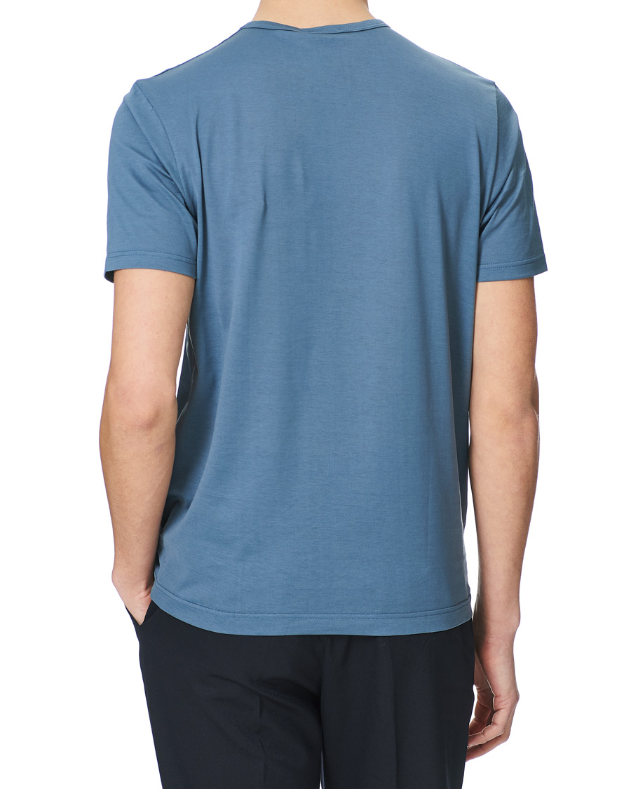 Herr | T-Shirts | Sunspel | Crew Neck Cotton Tee Blue Slate