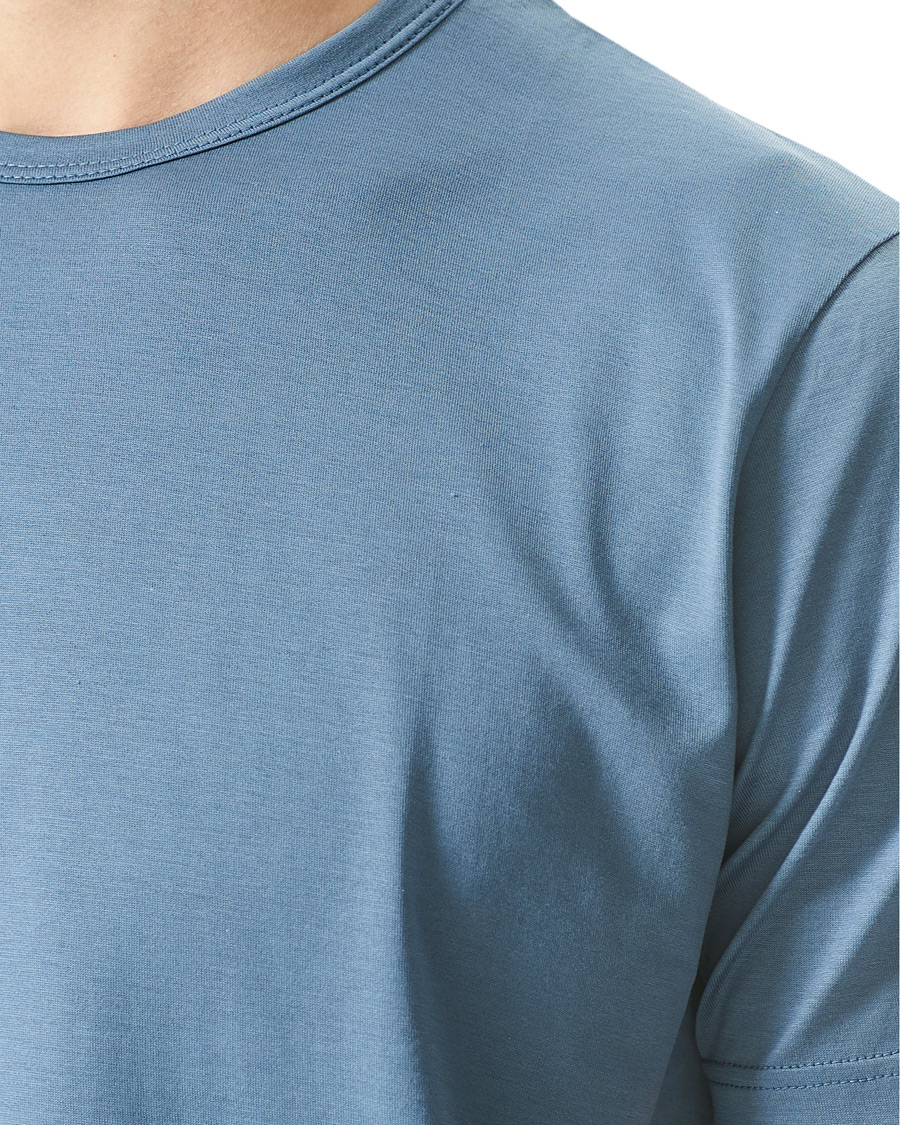 Herr | T-Shirts | Sunspel | Crew Neck Cotton Tee Blue Slate