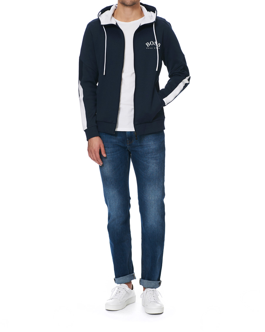Herr | Tröjor | BOSS GREEN | BOSS Athleisure Saggy Full-Zip Hoodie Navy