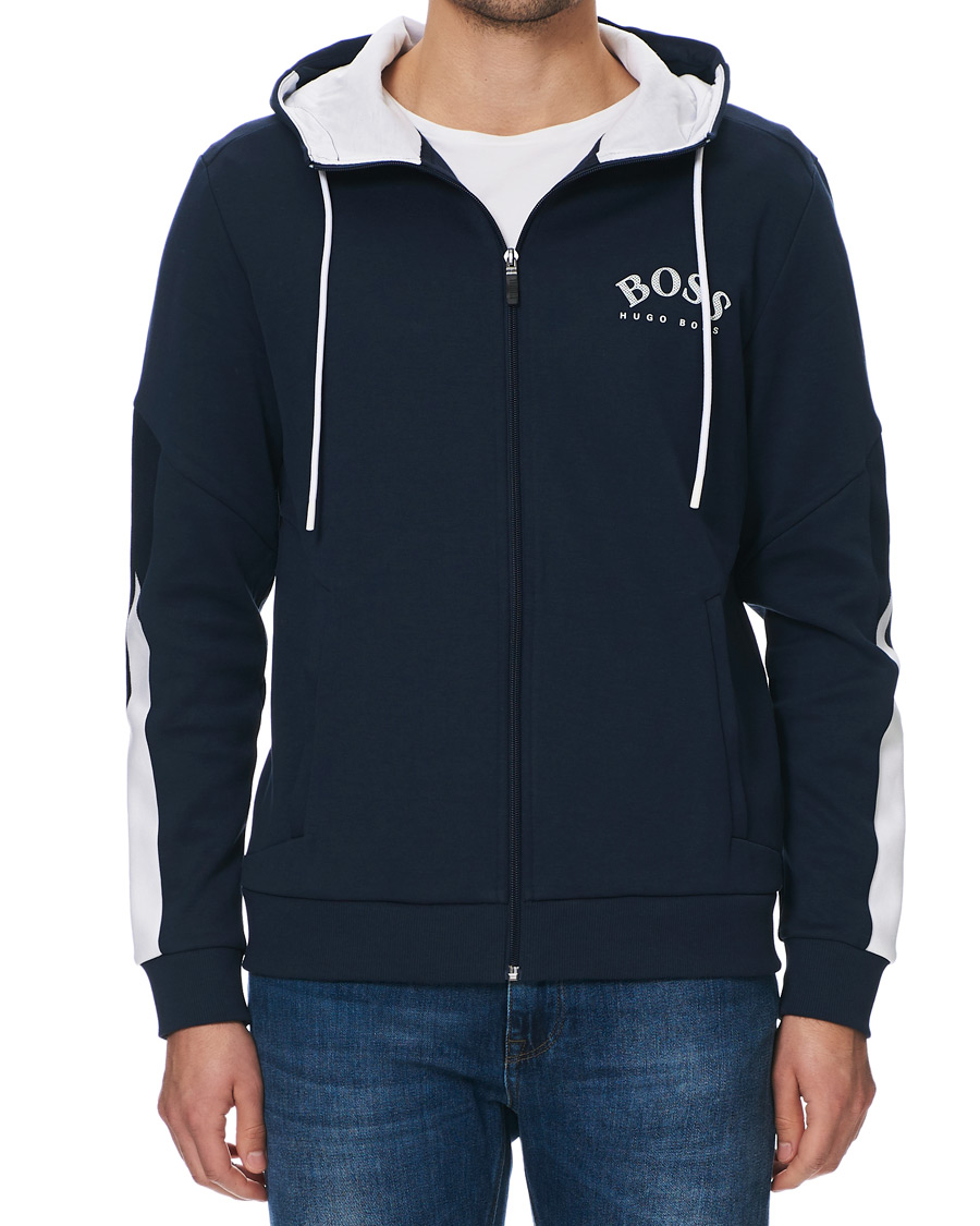 Herr | Tröjor | BOSS GREEN | BOSS Athleisure Saggy Full-Zip Hoodie Navy