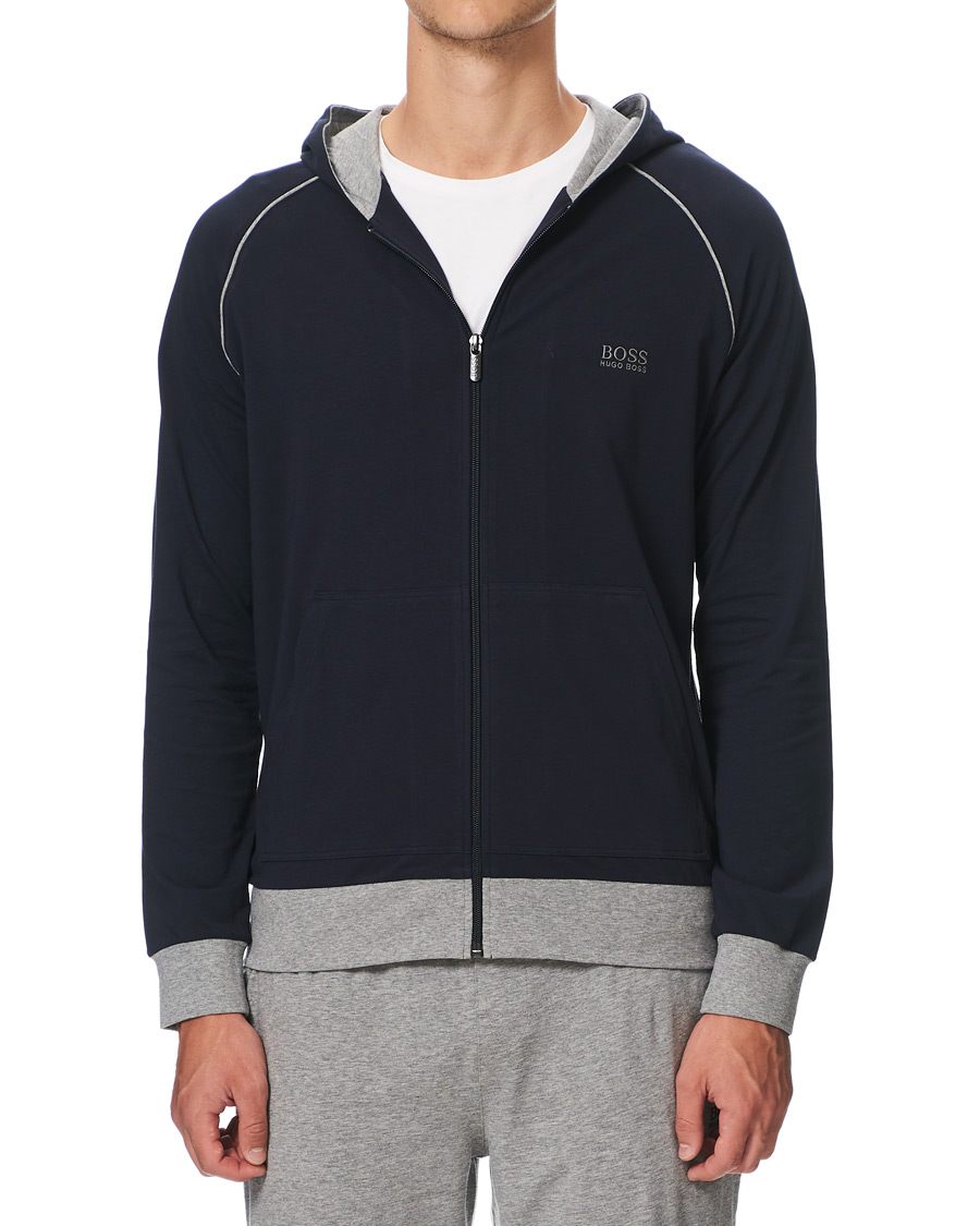 Herr | Tröjor | BOSS BLACK | BOSS Mix & Match Full Zip Hoodie Dark Blue