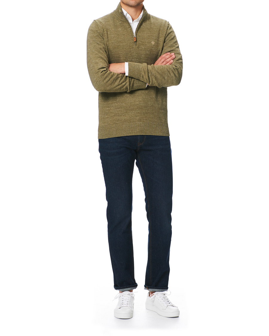Herr | Tröjor | Morris | Randall Cotton Half-Zip Sweater Olive