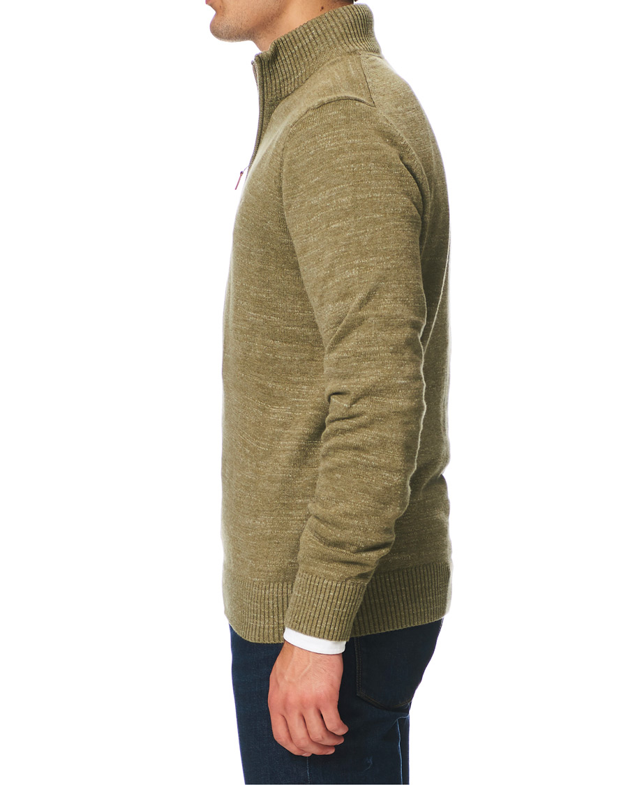 Herr | Tröjor | Morris | Randall Cotton Half-Zip Sweater Olive