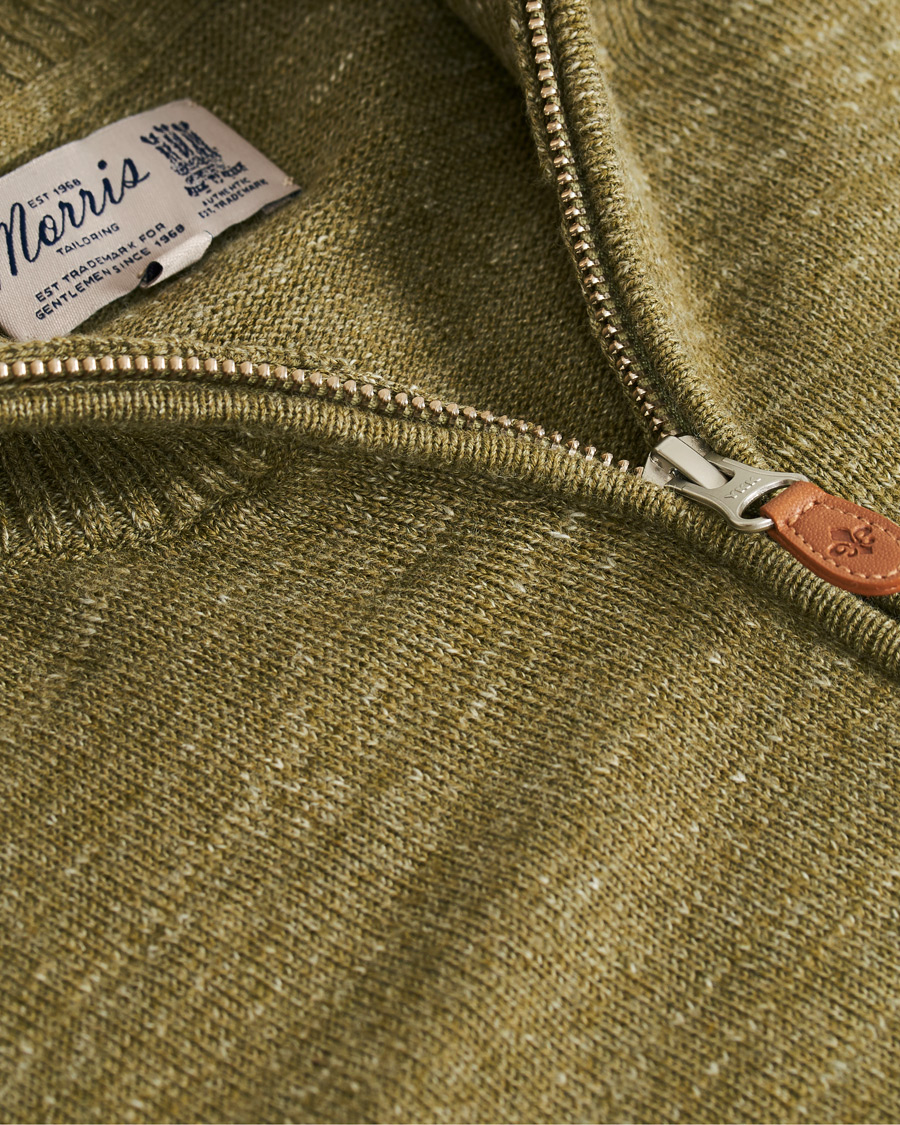 Herr | Tröjor | Morris | Randall Cotton Half-Zip Sweater Olive