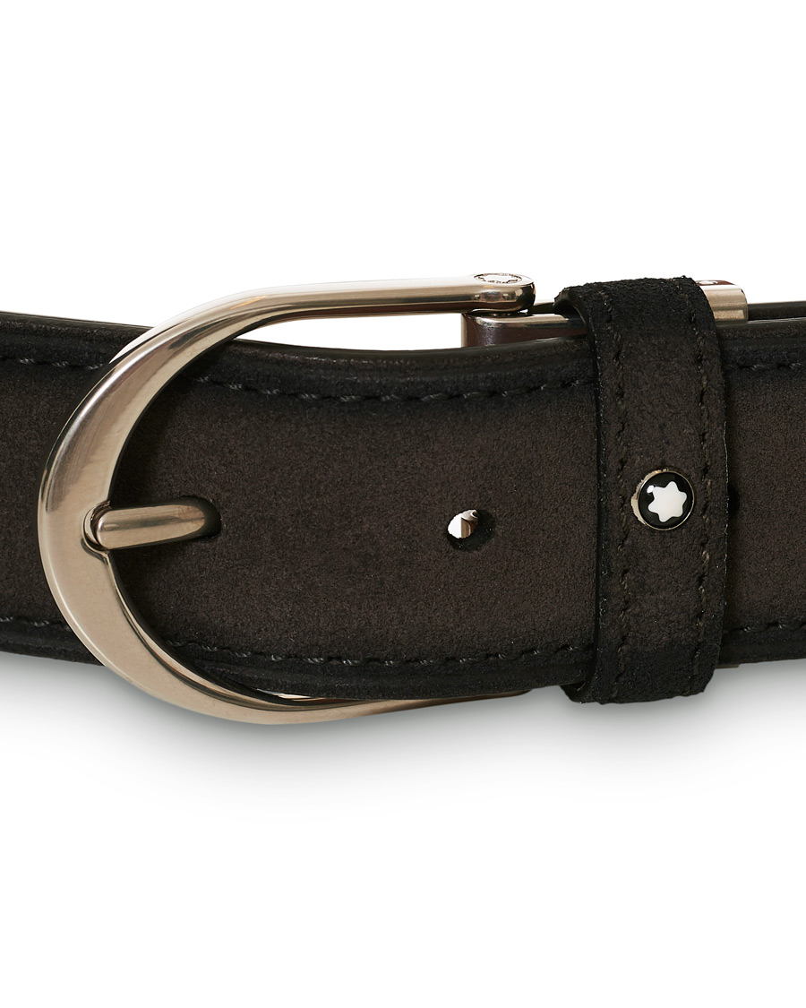 Herr | Montblanc Horseshoe Buckle Belt 35mm Grey Suede | Montblanc | Horseshoe Buckle Belt 35mm Grey Suede