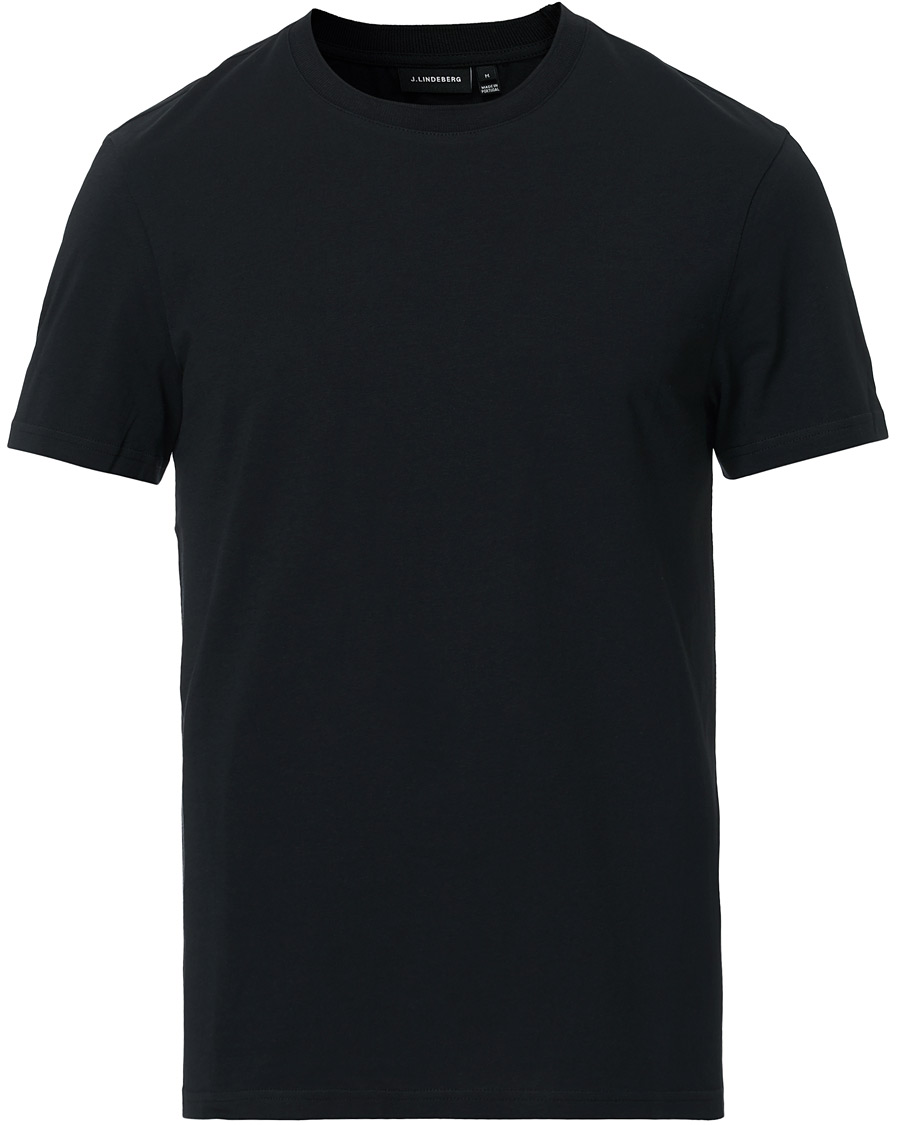 Herr | T-Shirts | J.Lindeberg | Silo Fine Cotton Crew Neck Tee Black