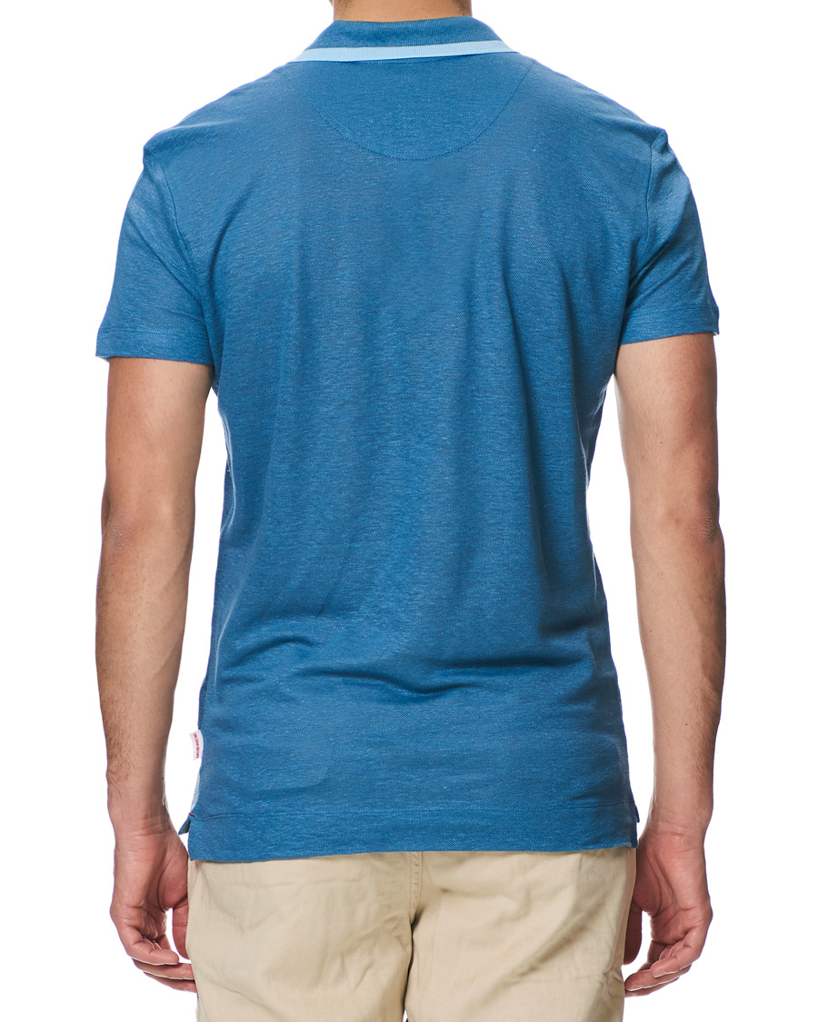 Herr | Pikéer | Orlebar Brown | Felix Linen Polo Blue Haze/Washed Indigo