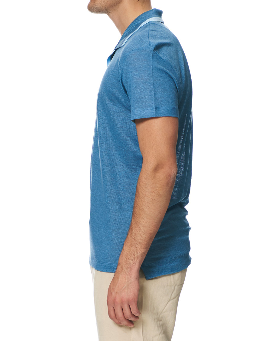 Herr | Pikéer | Orlebar Brown | Felix Linen Polo Blue Haze/Washed Indigo