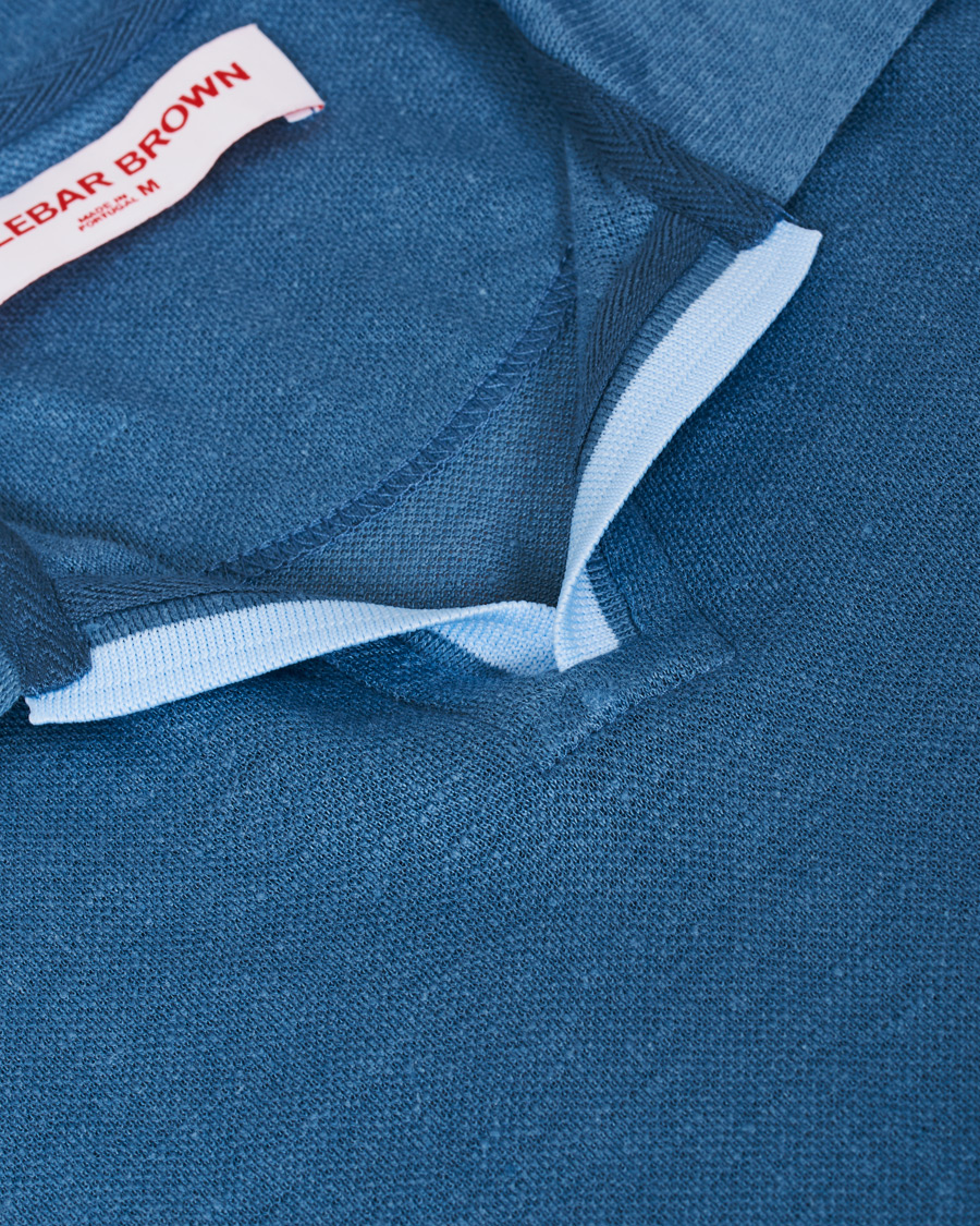 Herr | Pikéer | Orlebar Brown | Felix Linen Polo Blue Haze/Washed Indigo