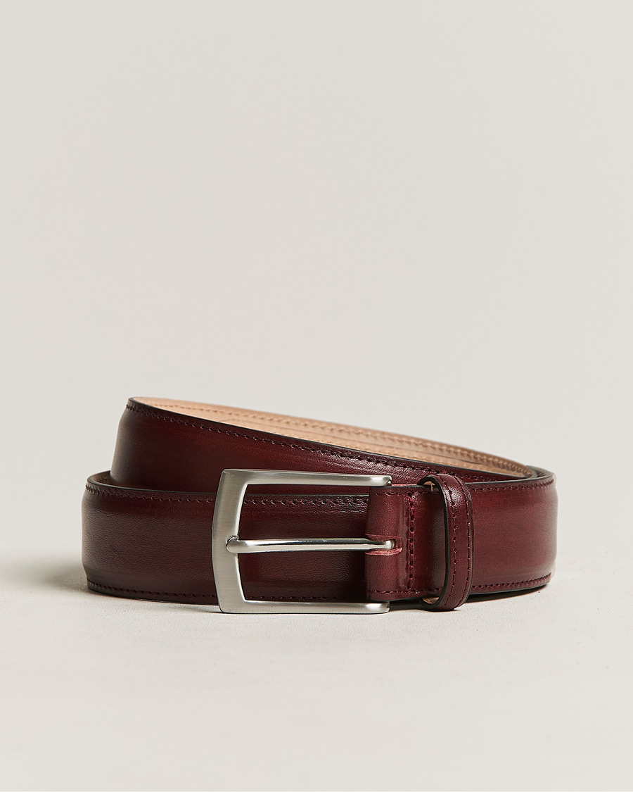 Herr | Släta bälten | Loake 1880 | Henry Leather Belt 3,3 cm Burgundy