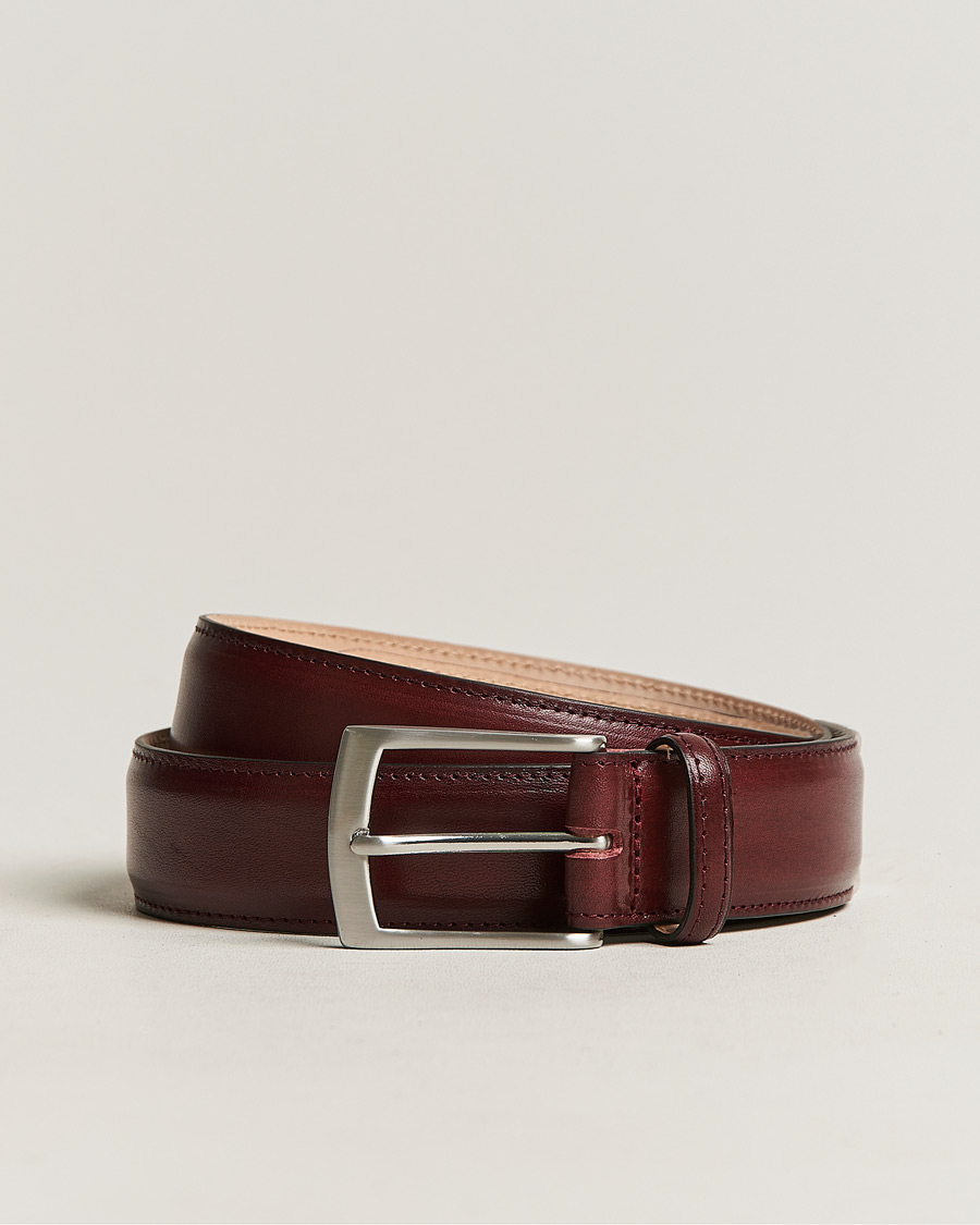 Herr | Loake 1880 Henry Leather Belt 3,3 cm Burgundy | Loake 1880 | Henry Leather Belt 3,3 cm Burgundy