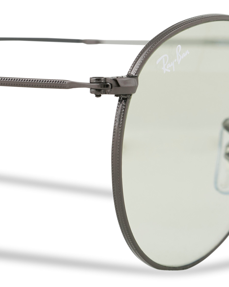 Herr | Ray-Ban 0RB3447 Round Metal Sunglasses Gunmetal/Light Green | Ray-Ban | 0RB3447 Round Metal Sunglasses Gunmetal/Light Green