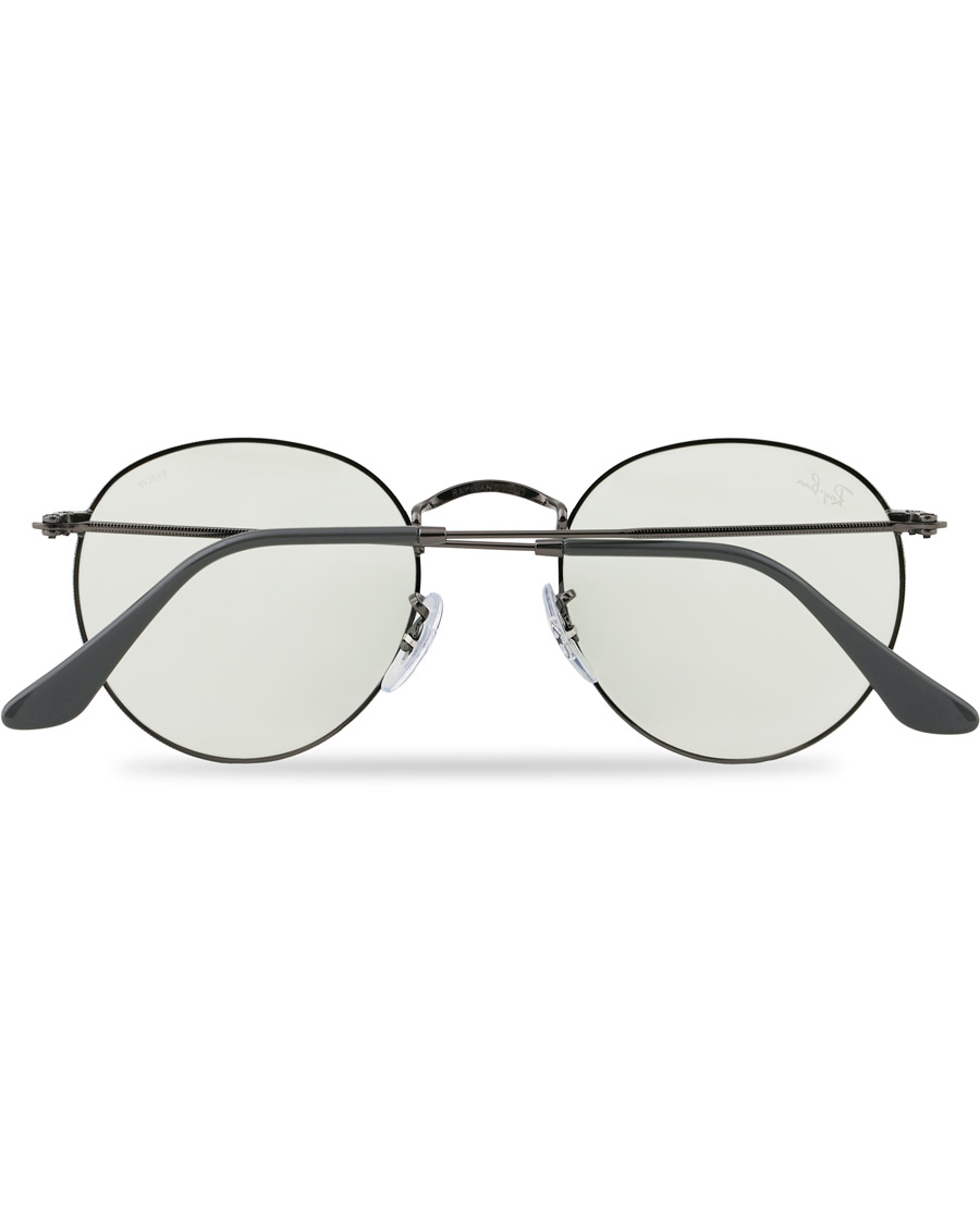 Herr | Ray-Ban 0RB3447 Round Metal Sunglasses Gunmetal/Light Green | Ray-Ban | 0RB3447 Round Metal Sunglasses Gunmetal/Light Green