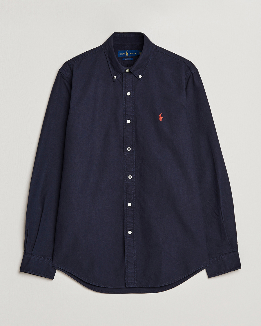 Herr | Skjorta | Polo Ralph Lauren | Custom Fit Garment Dyed Oxford Shirt Navy