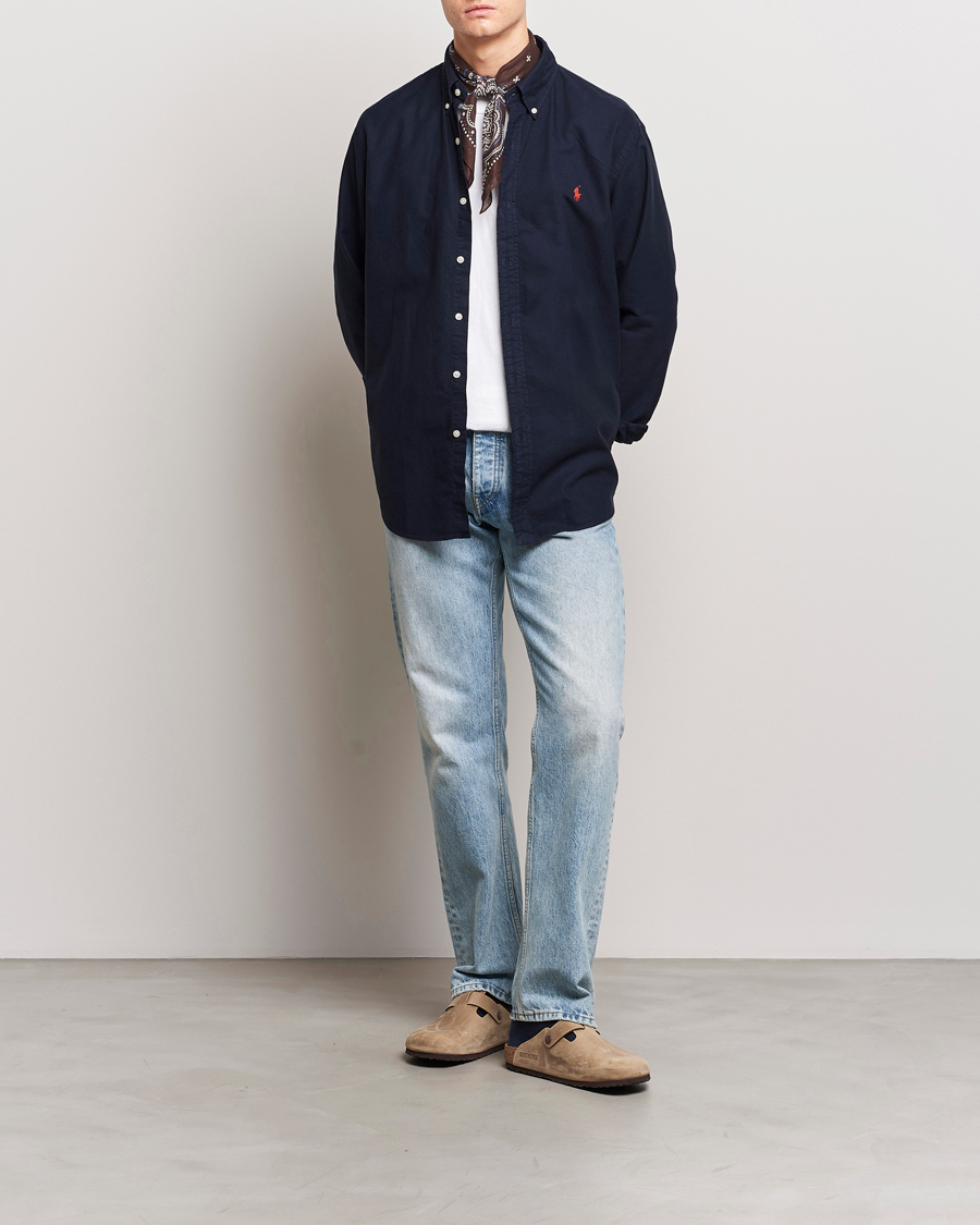 Herr | Skjortor | Polo Ralph Lauren | Custom Fit Garment Dyed Oxford Shirt Navy