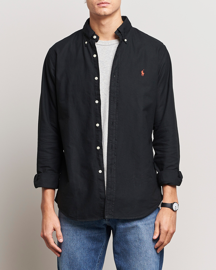 Herr | Avdelningar | Polo Ralph Lauren | Custom Fit Garment Dyed Oxford Shirt Black