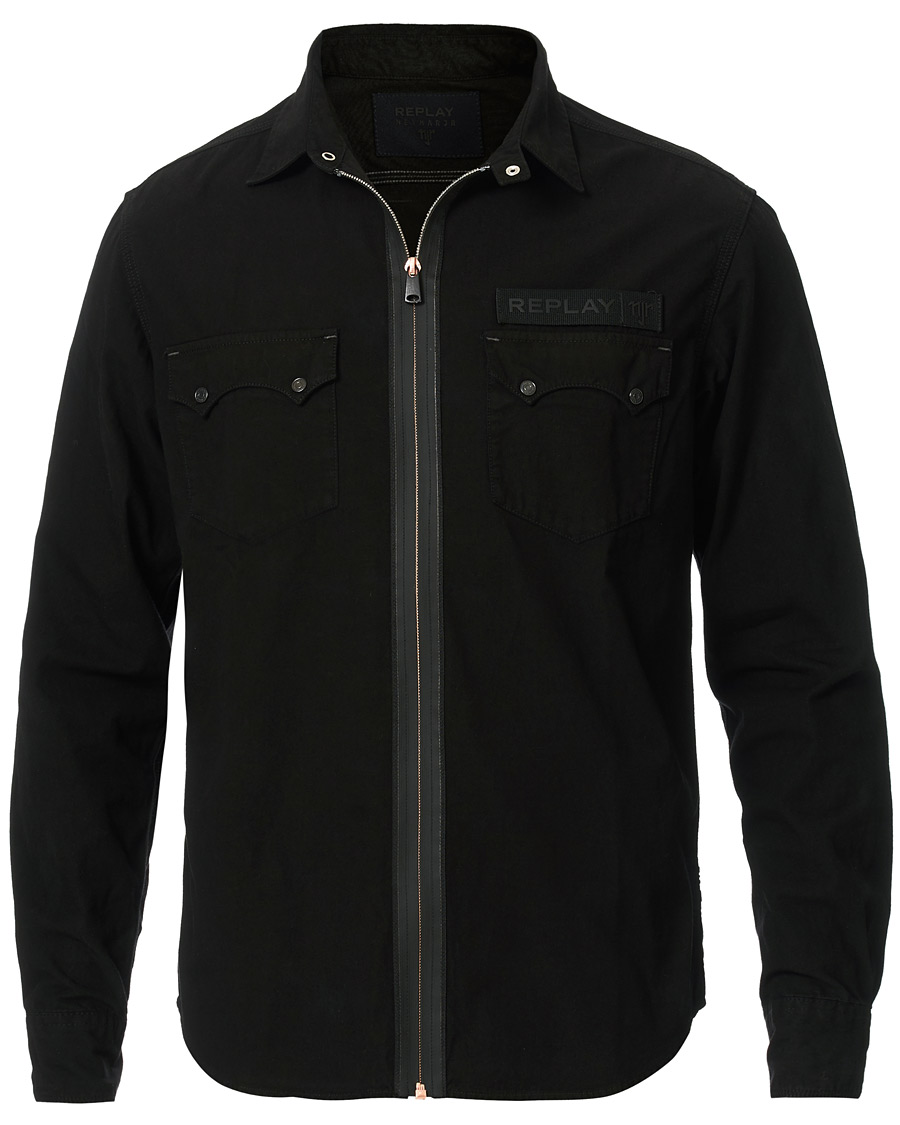 Herr | Skjortor | Replay | Neymar JR Denim Full Zip Overshirt Black