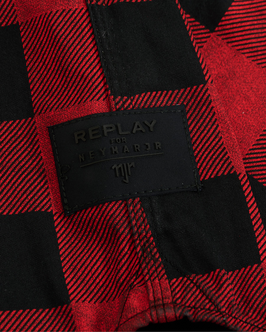 Herr | Skjortor | Replay | Neymar JR Check Full Zip Overshirt Black/Red XXL