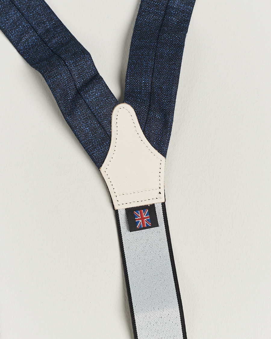 Herr | Hängslen | Albert Thurston | Hardy Minnis Bamboo Braces 38mm Navy