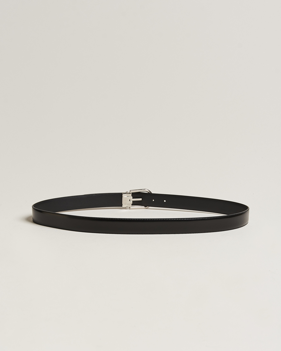 Herr | Montblanc Horseshoe Coated Buckle 30mm Leather Belt Black | Montblanc | Horseshoe Coated Buckle 30mm Leather Belt Black