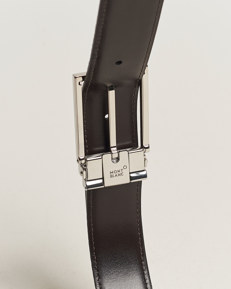 Herr | Montblanc Square Buckle Alligator Printed 35mm Leather Belt Brown | Montblanc | Square Buckle Alligator Printed 35mm Leather Belt Brown