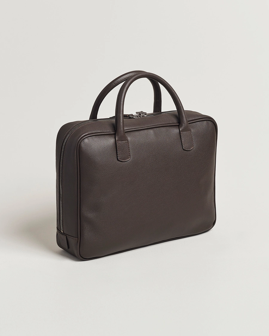 Herr | Avdelningar | Anderson's | Full Grain Leather Briefcase Dark Brown