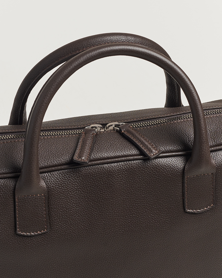 Herr | Väskor | Anderson's | Full Grain Leather Briefcase Dark Brown