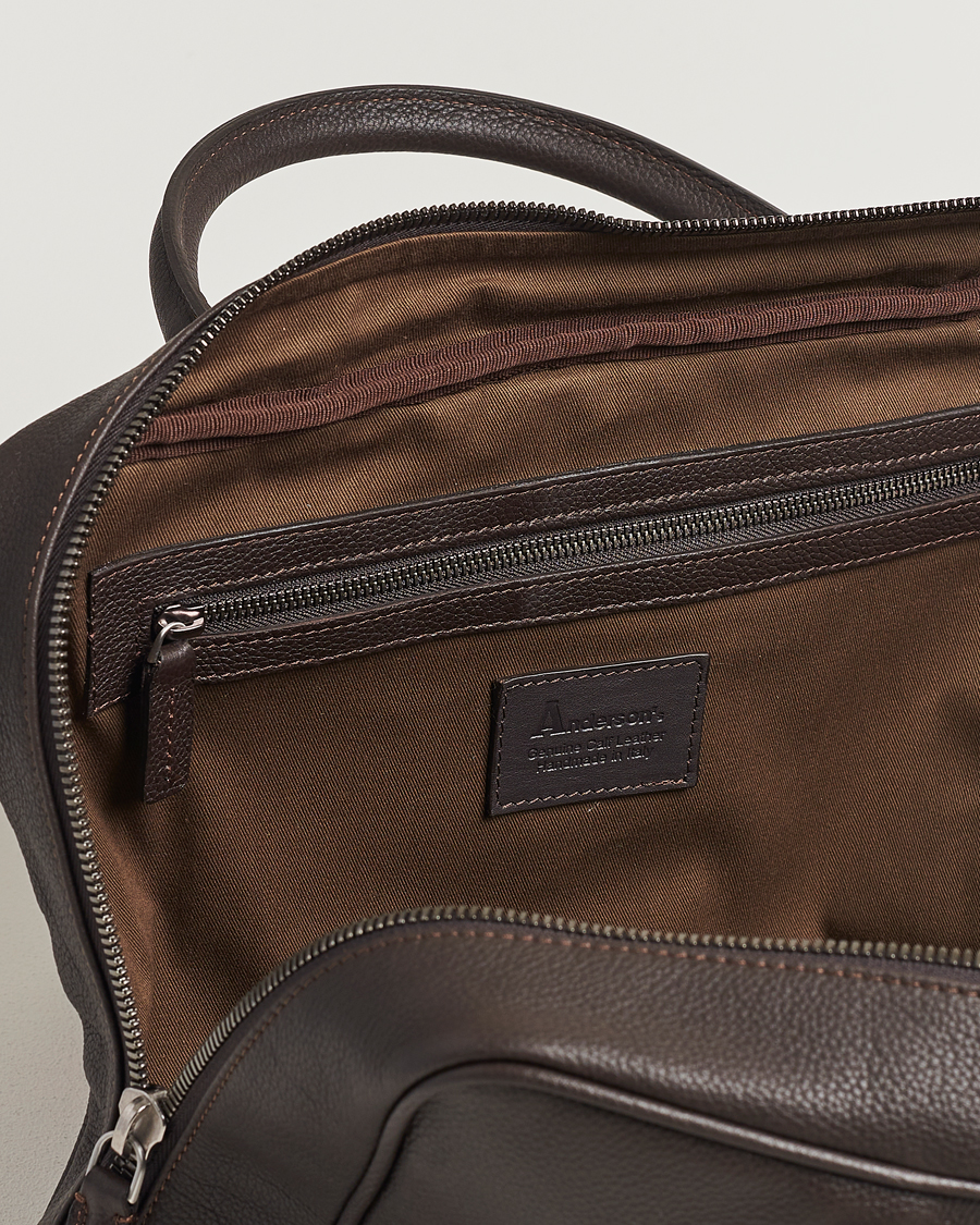 Herr | Väskor | Anderson's | Full Grain Leather Briefcase Dark Brown