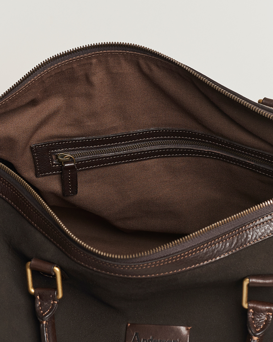 Herr | Väskor | Anderson's | Boston Suede Weekendbag Brown/Brown