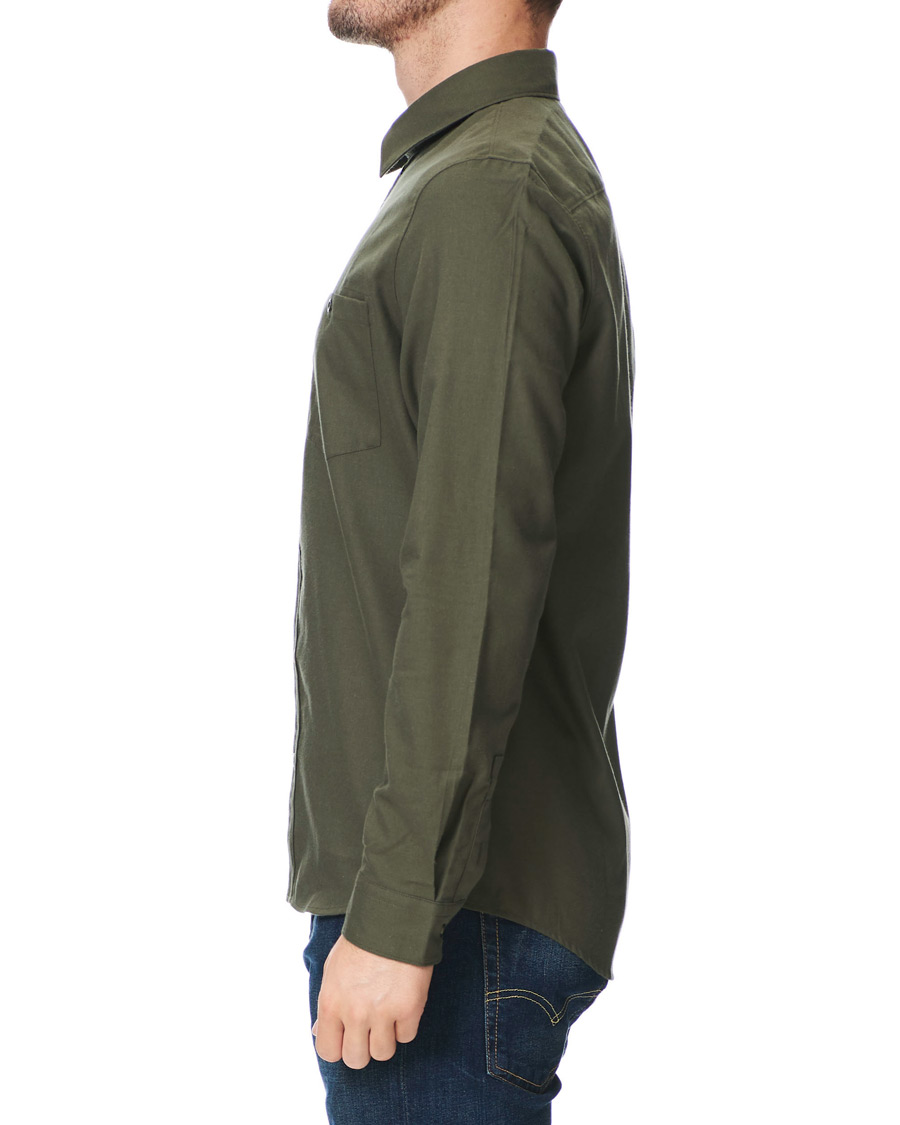 Herr | Skjortor | A.P.C. | Chicago Flannel Shirt Dark Green