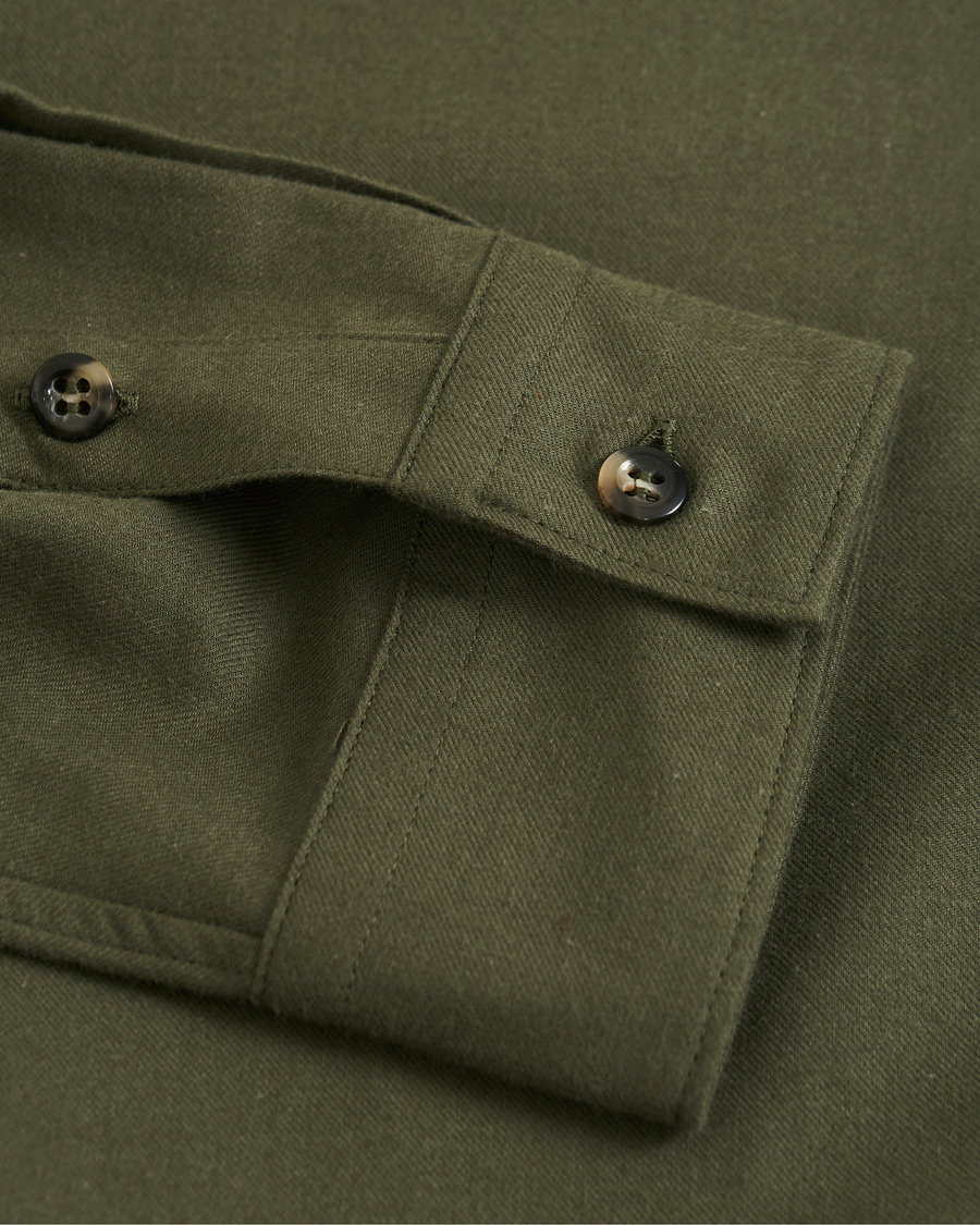 Herr | Skjortor | A.P.C. | Chicago Flannel Shirt Dark Green