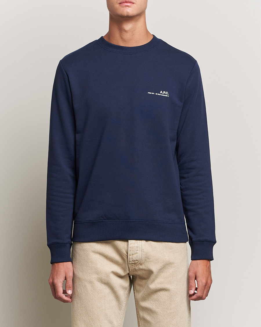 Herr | Tröjor | A.P.C. | Item Crew Neck Sweatshirt Navy