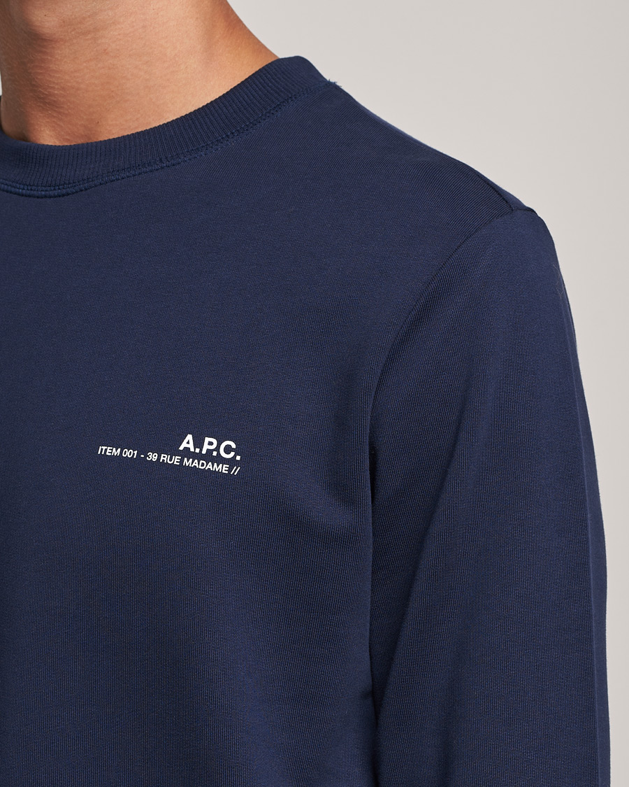 Herr | Tröjor | A.P.C. | Item Crew Neck Sweatshirt Navy