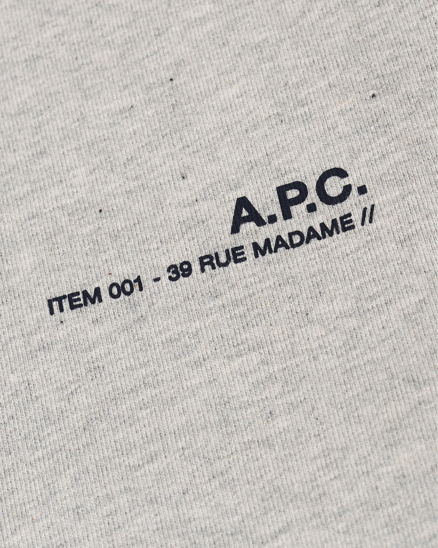 Herr | Tröjor | A.P.C. | Item Crew Neck Sweatshirt Heather Grey