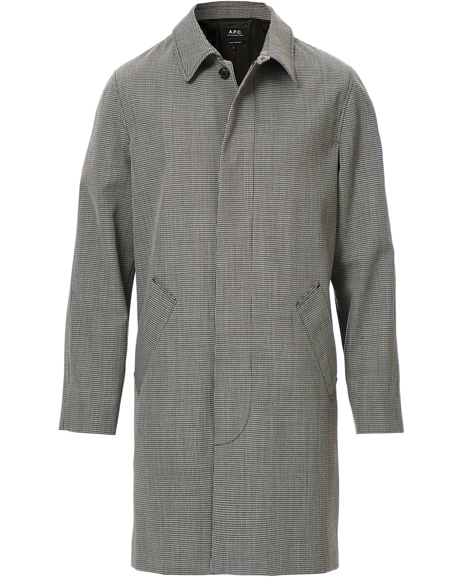 Herr | Jackor | A.P.C. | Houndstooth Mac Coat Light Grey