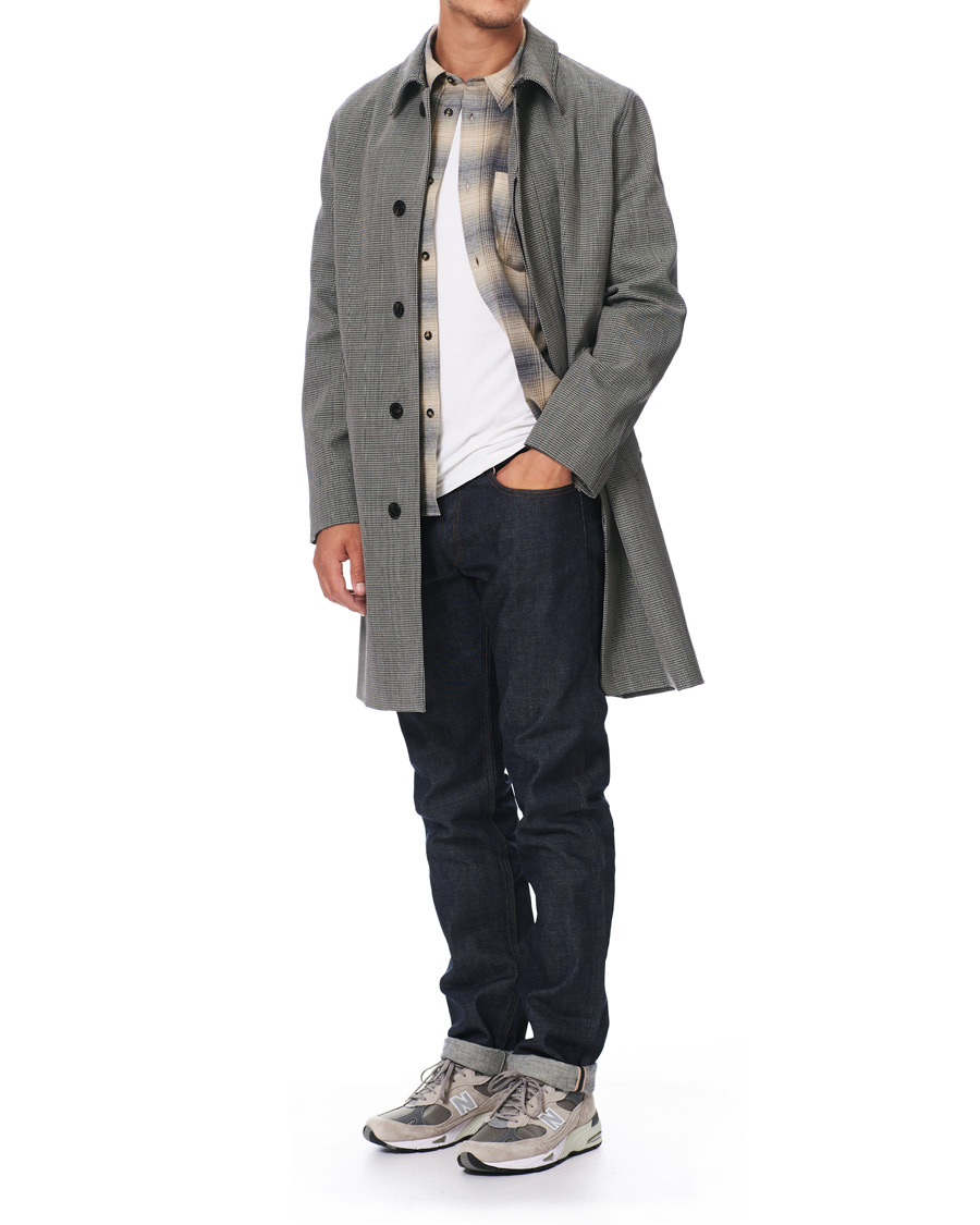 Herr | Jackor | A.P.C. | Houndstooth Mac Coat Light Grey
