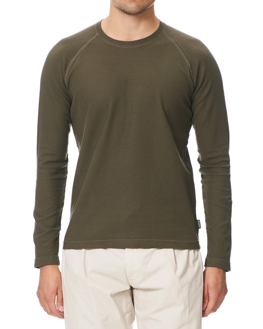 Herr | T-Shirts | Aspesi | Long Sleeve Raglan T-Shirt Military