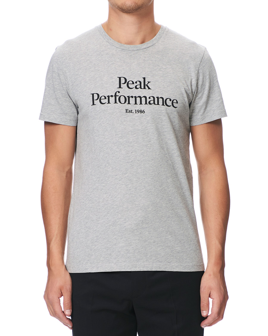 Herr | T-Shirts | Peak Performance | Original Logo Crew Neck Tee Light Grey Melange