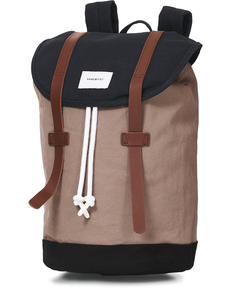Herr | Sandqvist Stig Canvas Backpack Earth/Brown/Black | Sandqvist | Stig Canvas Backpack Earth/Brown/Black