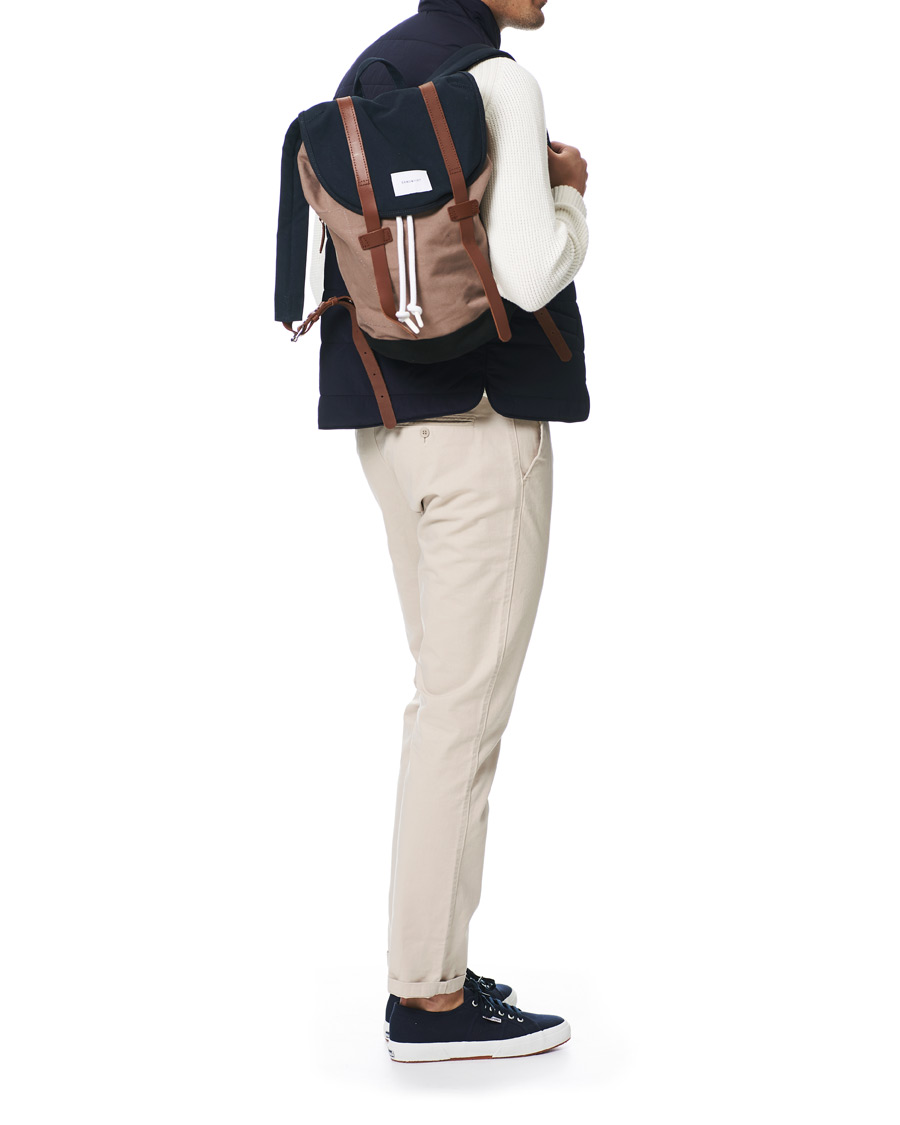 Herr | Sandqvist Stig Canvas Backpack Earth/Brown/Black | Sandqvist | Stig Canvas Backpack Earth/Brown/Black