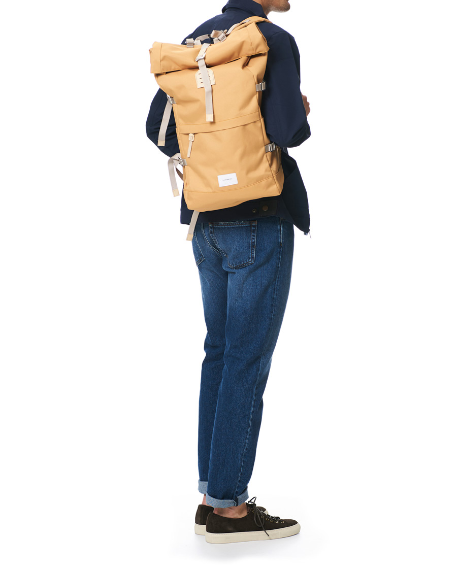 Herr | Sandqvist Bernt Cordura Eco Made Roll Top Backpack Yellow | Sandqvist | Bernt Cordura Eco Made Roll Top Backpack Yellow