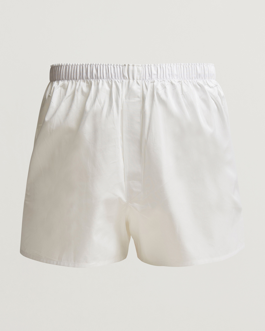 Herr | Underkläder | Sunspel | Classic Woven Cotton Boxer Shorts White