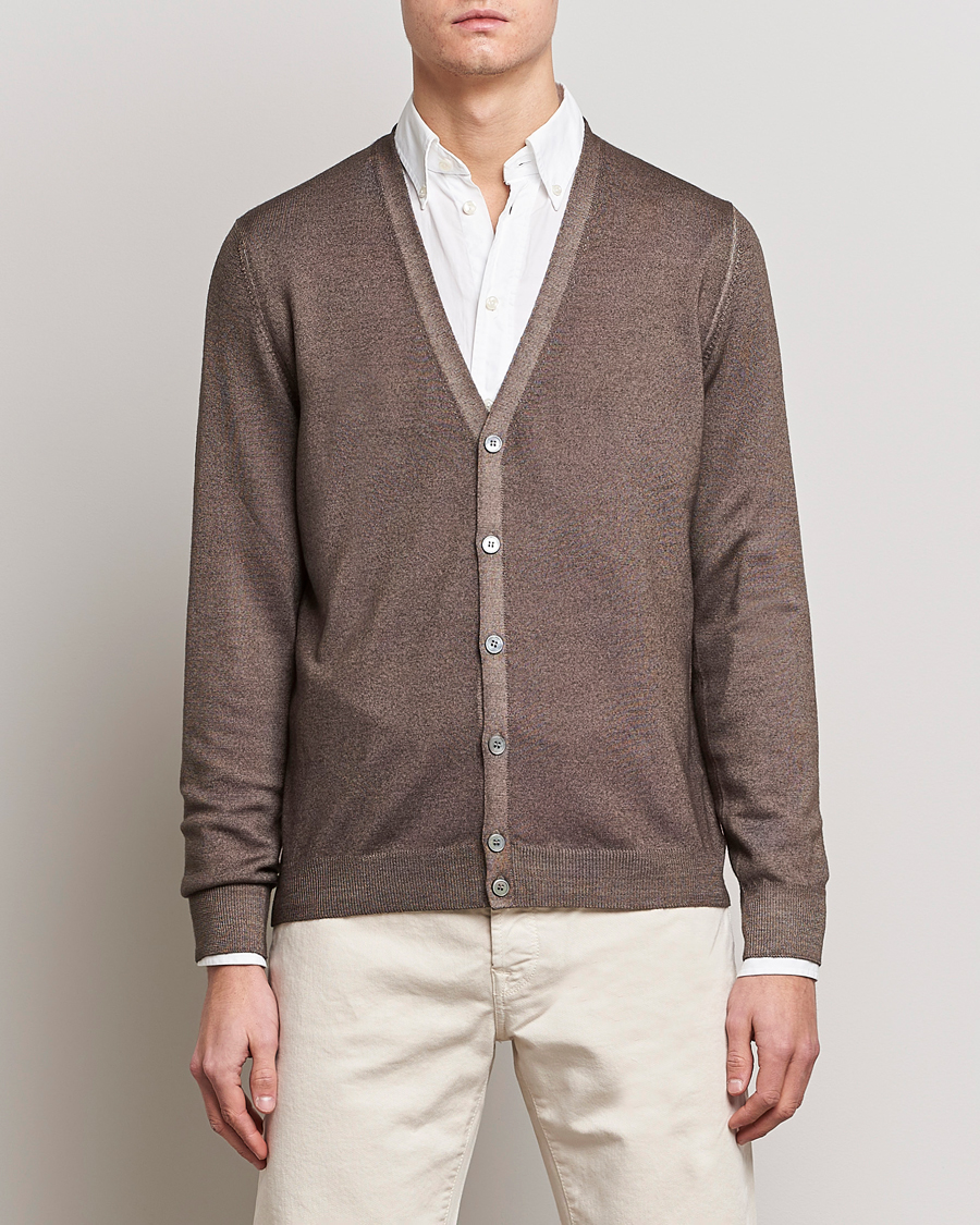 Herr | Cardigans | Gran Sasso | Vintage Merino Fashion Fit Cardigan Beige