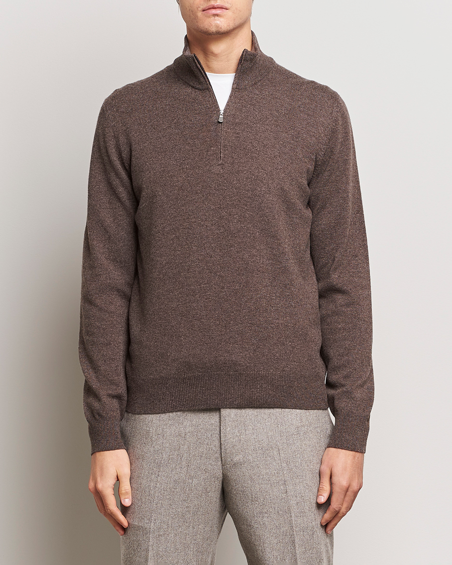 Herr |  | Gran Sasso | Wool/Cashmere Half Zip Brown