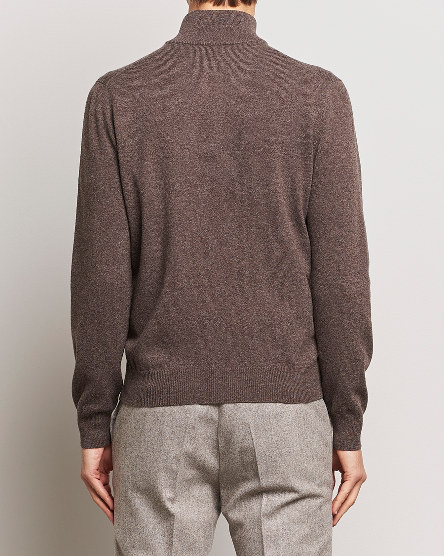 Herr | Tröjor | Gran Sasso | Wool/Cashmere Half Zip Brown
