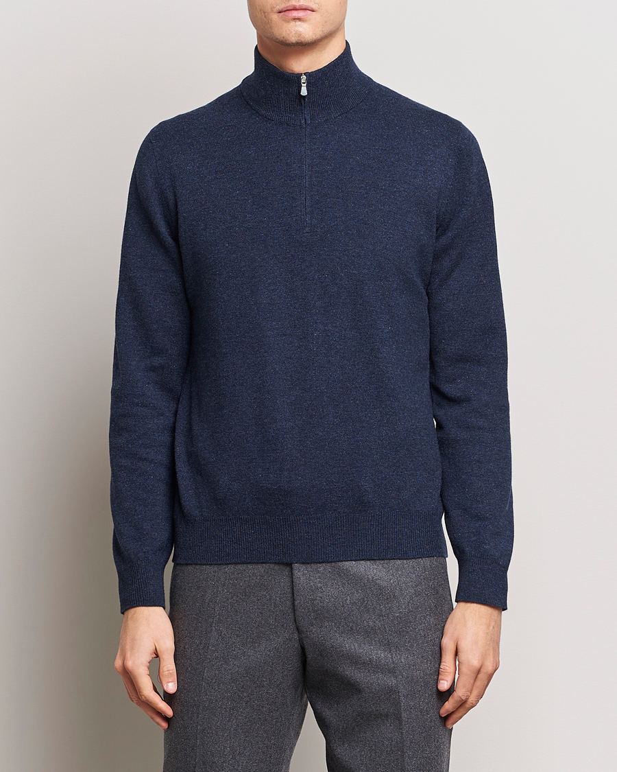 Herr | Kläder | Gran Sasso | Wool/Cashmere Half Zip Navy